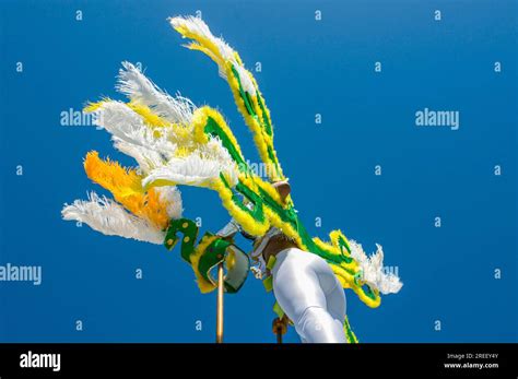 Colourful Costumed Woman Carnival Mindelo Cabo Verde Africa Stock