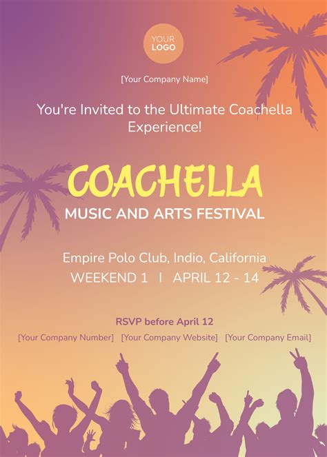 Sample Coachella Invitation Template Edit Online And Download Example