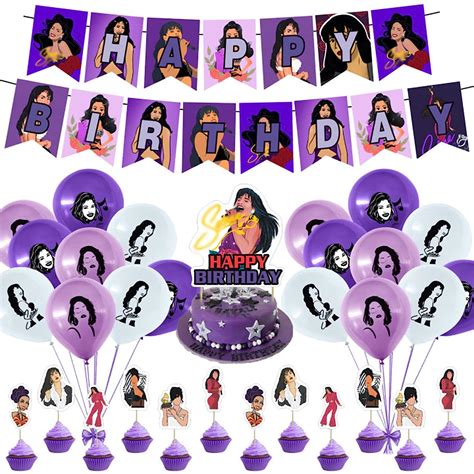 Selena Party Decorations Set Singer Theme Birthday Supplies For Girls