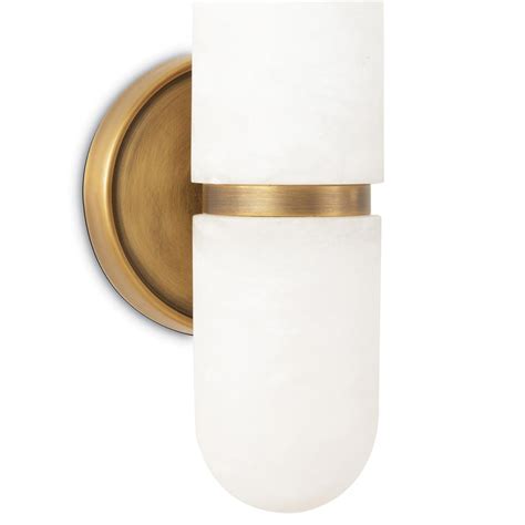 Regina Andrew Salon Natural Alabaster Brass Steel Flush Mount Sconce