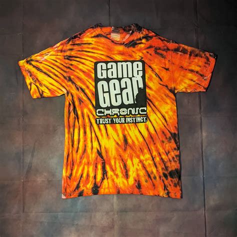 Vintage Vintage 90s Game Gear Chronic Logo Fire Tye Dye Graphic Tee