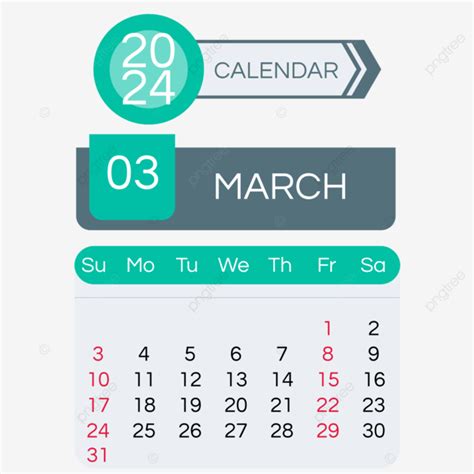 Kalender Bulan 2024 Maret Sederhana Berwarna Biru Dan Putih Dua Ribu