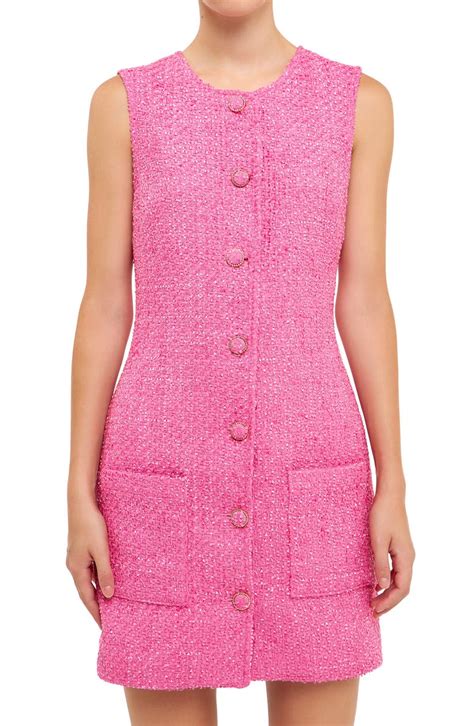 Endless Rose Sleeveless Tweed Minidress Nordstrom