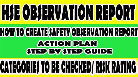 Hse Observation Report Ii Safety Observation Report Format Ii How To