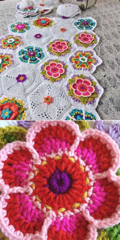 Colorful Frida S Flowers Crochet Blankets Patterns