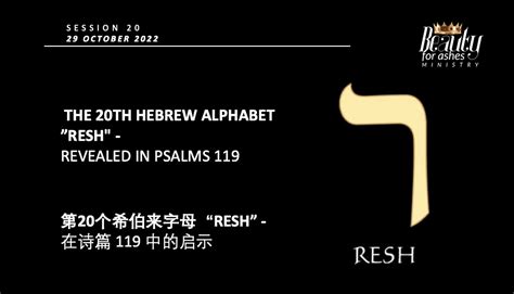 The 20th Hebrew Alphabet ”resh Revealed In Psalms 119 Sermon Note