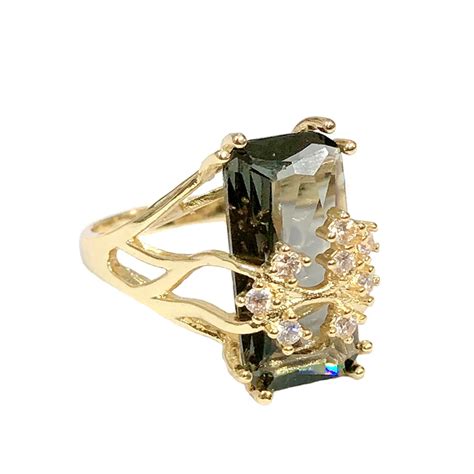 Anillos Rectangulares De Circ N Transparente Para Mujer Joyer A De