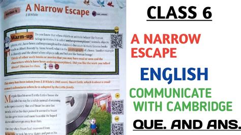 Class 6 A NARROW ESCAPE Communicate With Cambridge Question And