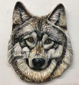 Sondra Alexander Artist Of Many Media Ceramic Wolf Portrait