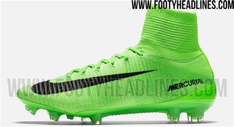 Updated Design: Electric Green Nike Mercurial Superfly V Radiation Flare 2017 Boots Revealed ...