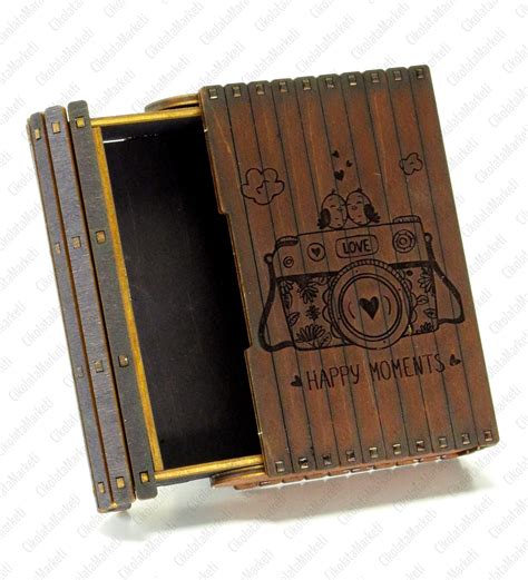 Slider Small Wooden Book Box Template For Diy Projects Book Etsy