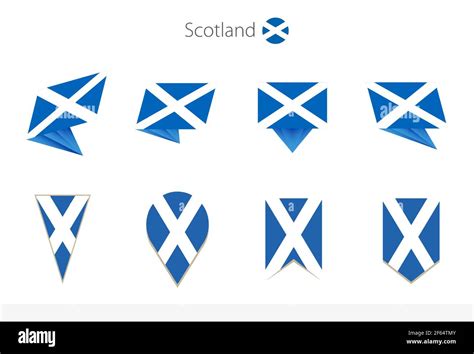 Scotland National Flag Collection Eight Versions Of Scotland Vector