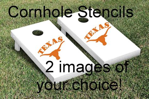 Cornhole Stencils - 10 mil clear mylar - reusable pattern - 2 large st ...