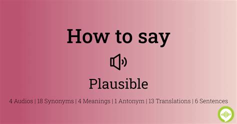 How to pronounce plausible | HowToPronounce.com 