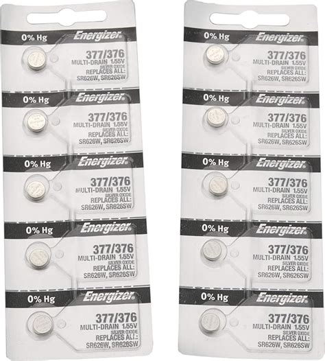 Energizer 377 376 óxido de Plata 10 baterías Amazon mx Ropa