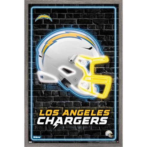 Trends International Nfl Los Angeles Chargers - Neon Helmet 23 Framed ...