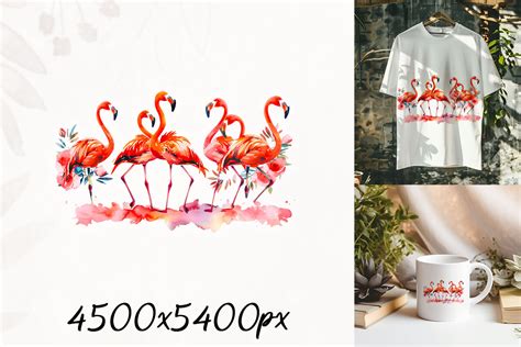 Flamingo Flock By Water Graphic By Retro Sun · Creative Fabrica