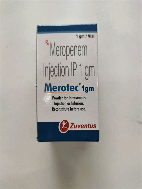 Merotec Meropenem Injection Ip 1 Gm Zuventus Pharma Prescription Rs 610 Vial Id 22425869797