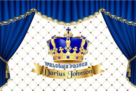 Hot Sale Custom Royal Blue Prince Crown Curtains Photo Studio