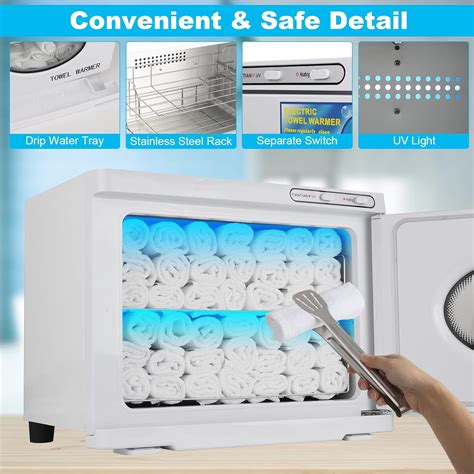 Hot Towel Warmer 23L Large Capacity With See Through Window Hot Towel Cabinet 2 In 1