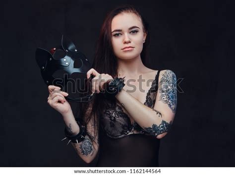 Sexy Woman Wearing Black Lingerie Bdsm Stock Photo 1162144564 Shutterstock
