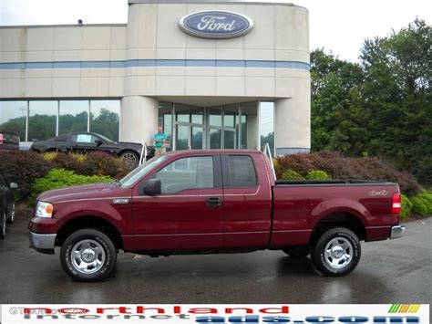 2005 Dark Toreador Red Metallic Ford F150 Xlt Supercab 4x4 17621777 Photo 3