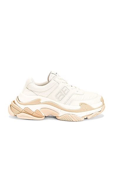 Balenciaga Triple S Nylon Sneaker In Eggshell Sand Beige Fwrd