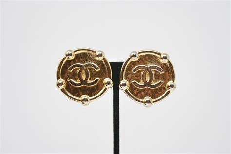 Vintage CHANEL Logo Earrings at Rice and Beans Vintage