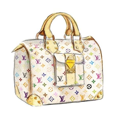 Louis Vuitton Watercolor Illustration Print Multi Color Handbag Art Print 10 00 Via Etsy