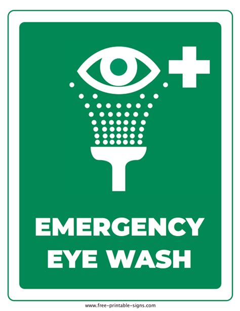 Eye Wash Station Sign Printable Eye Wash Station Safety Sign Mfsd988