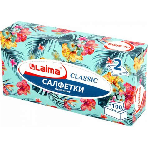 Косметические салфетки LAIMA Everyday 100 штук в картонном боксе ...