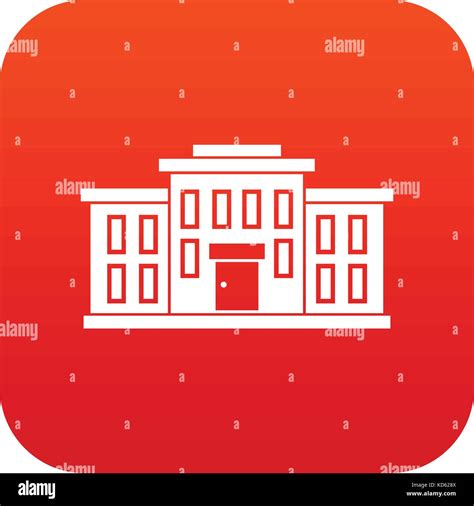 School building icon digital red Stock Vector Image & Art - Alamy