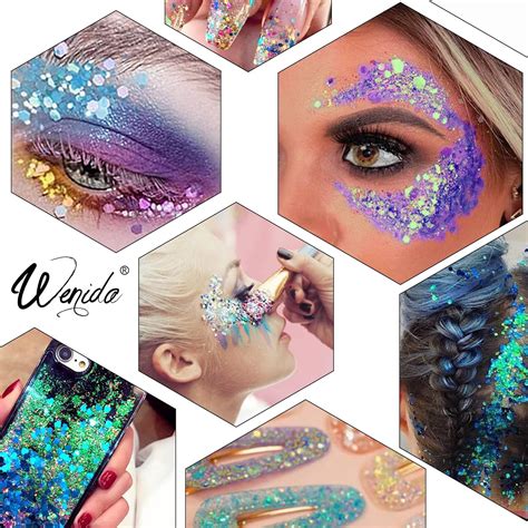 Body Glitter 8 Colors Iridescent Ultra Sparkle Opal Chunky Glitter Cosmetic Festival Makeup