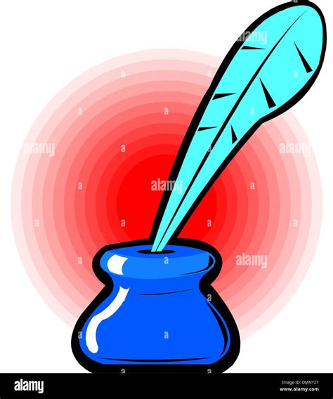 Bottle Of Ink Feather Stock Vector Image Art Alamy