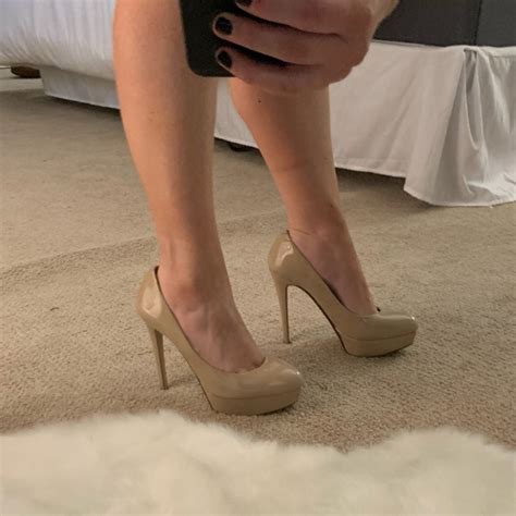 Aldo Shoes Aldo Nude Patent Leather Platform Heels Poshmark