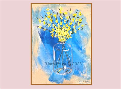 Forsythia Art Print Forsythia Art Forsythia Print Forsythia Wall Art