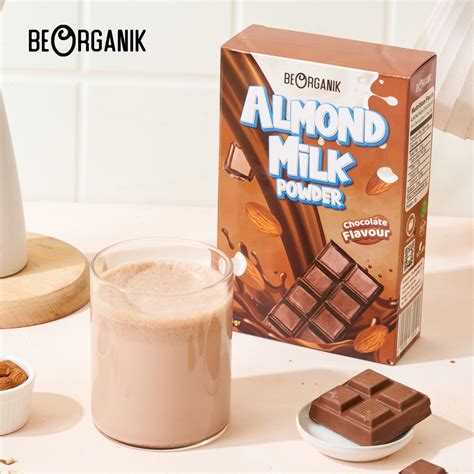 Jual Beorganik Almond Milk Powder Chocolate No Sugar Susu Almond