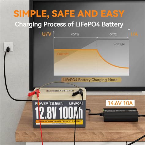 Power Queen 12 8v 100ah Lifepo4 Battery 14 6v 10a Charger Freeshipping Power Queen