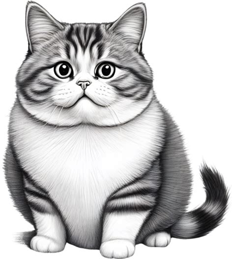 A Sketch Of A Munchkin Cat Ai Generated 33254922 Png