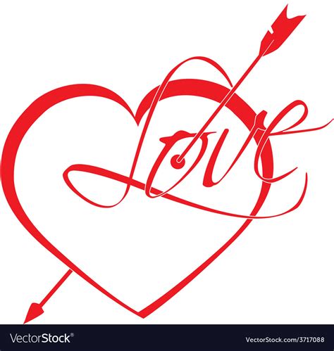 Heart Struck By Arrows Royalty Free Vector Image