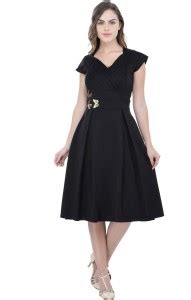 Athena Women Fit And Flare Black Dress Buy Black Athena Women Fit And