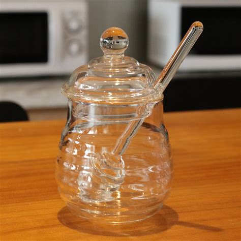 250Ml Glas Honing Pot Clear Jampot Set Met Dipper Grandado