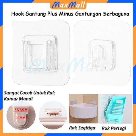 Jual Gantungan Tempel Socket Hook Gantung Plus Minus 1 Pasang Gantungan