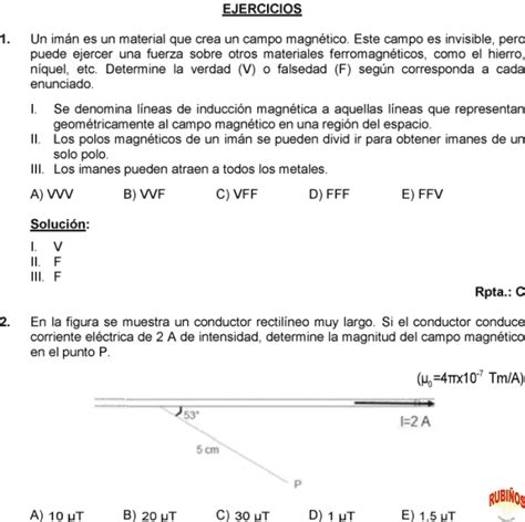 Campo Magn Tico Fuerza Magn Tica Oerested Ejercicios Resueltos