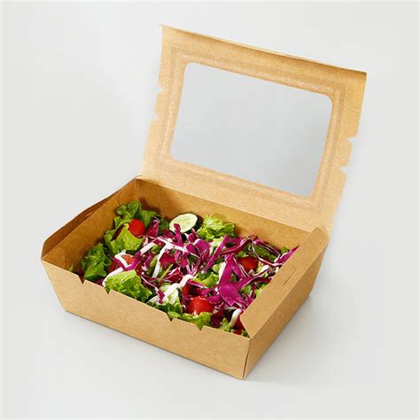 China Kraft Paper Window Salad Box Manufacturers Kraft Paper Window