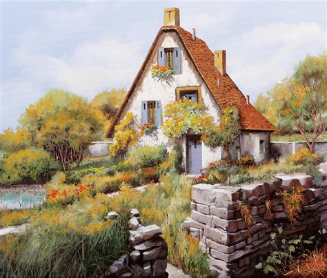 Cottage Painting by Guido Borelli - Pixels