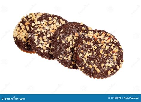 Chocolate Biscuits with Nuts Stock Photo - Image of homemade, isolated ...