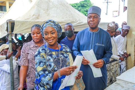 Images As Saraki Wife Vote In Ilorin The Gazelle News