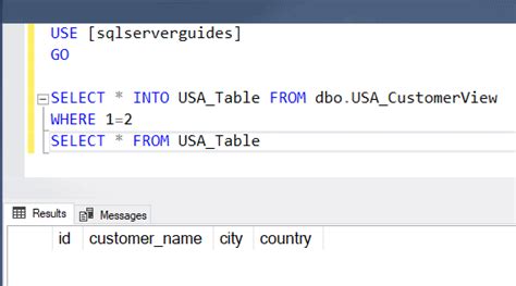 Create A Table From View In Sql Server Databasefaqs