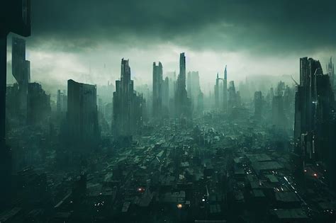 Premium Photo | City wallpaper Dystopian futuristic cyberpunk city at night 3d rendering Raster ...